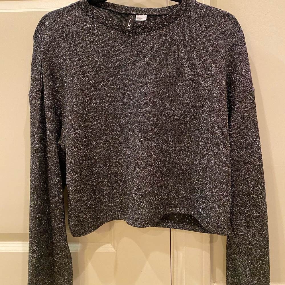 H& M sparkly semi cropped top